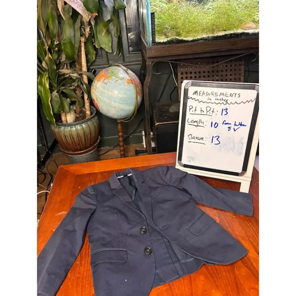 Crewcuts J.Crew Boys Ludlow Blazer & Pants Suit Set Navy Blue Formal Size 3 - Picture 10 of 11